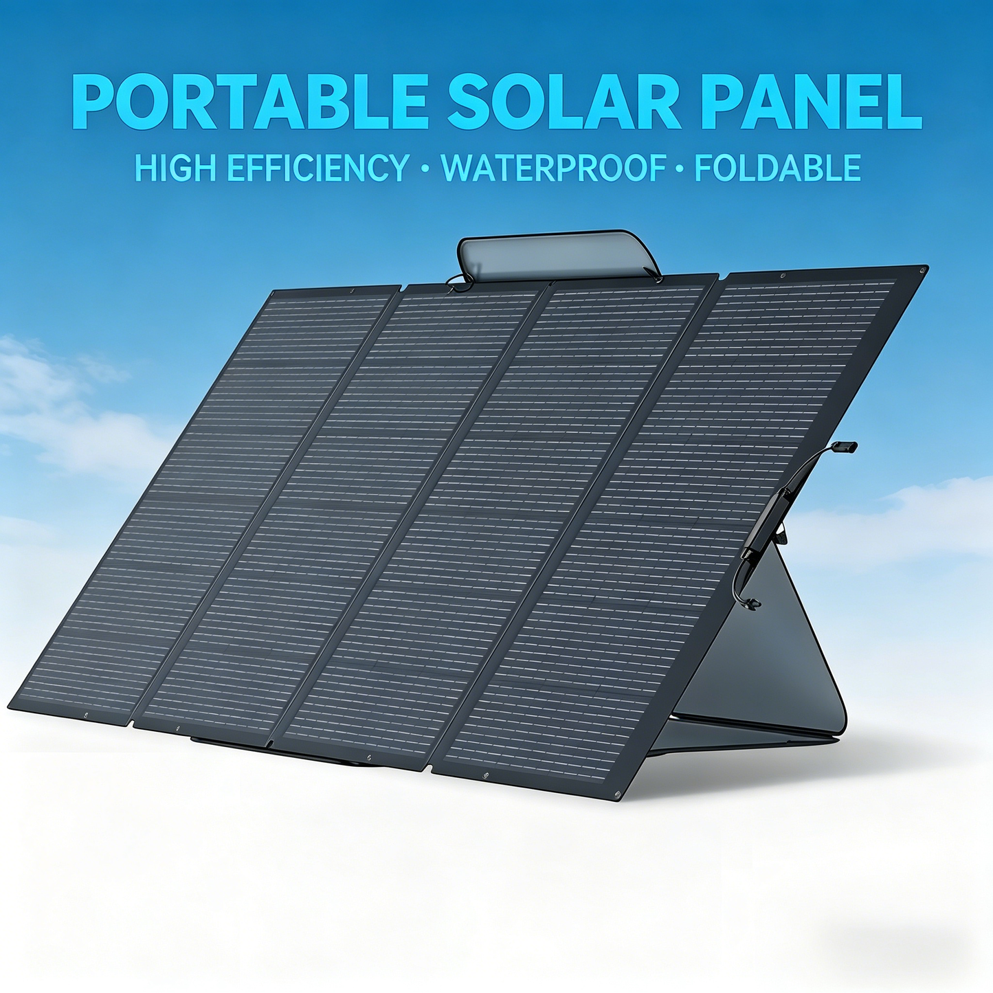400W Portable Foldable Solar Panel with Stand - IP68 Waterproof