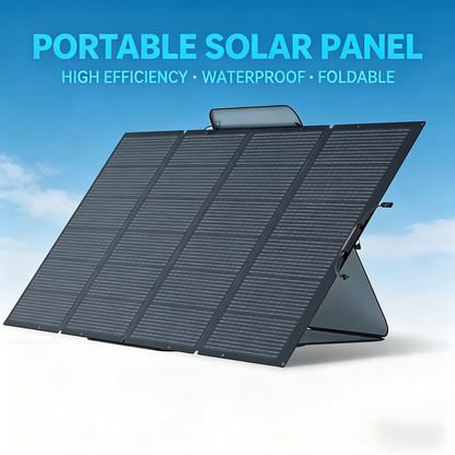 400W Portable Foldable Solar Panel with Stand - IP68 Waterproof