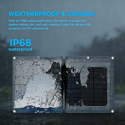 400W Portable Foldable Solar Panel with Stand - IP68 Waterproof