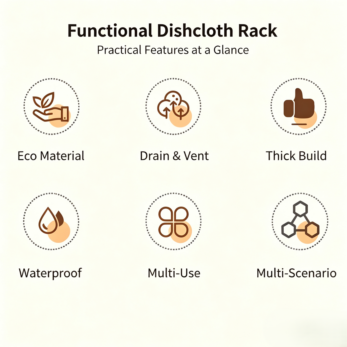 3-Tier Kitchen Dish Cloth Drying Rack, Stainless Steel Countertop Towel Holder with Detachable Drip Tray